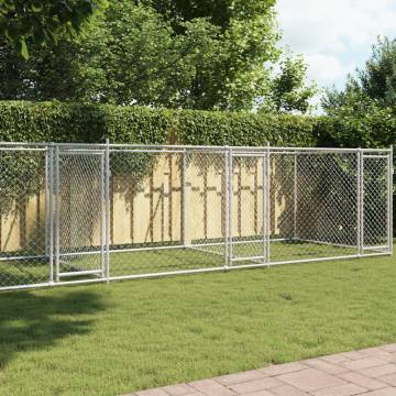 Dog Cage with Doors - Grey Galvanised Steel 8x2x1.5 m