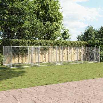 Dog Cage with Doors - Grey Galvanised Steel 8x2x1.5 m