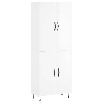 Stylish Highboard High Gloss White 69.5x34x180 cm | HipoMarket