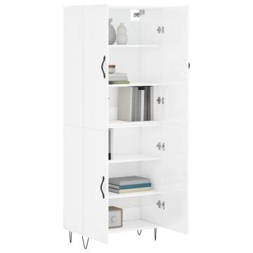 Stylish Highboard High Gloss White 69.5x34x180 cm | HipoMarket