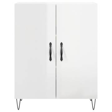 Stylish Highboard High Gloss White 69.5x34x180 cm | HipoMarket