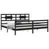 Stylish Black Bed Frame with Headboard - 200x200 cm