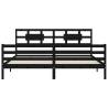 Stylish Black Bed Frame with Headboard - 200x200 cm