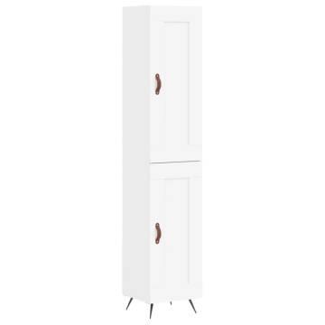 Elegant Highboard in White - 34.5x34x180 cm | Hipomarket