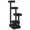 Black Cat Tree - Solid Pine Wood, 4 Platforms, 103 cm Height