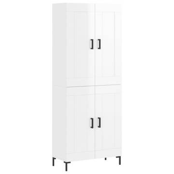 Stylish Highboard High Gloss White - Ample Storage Space