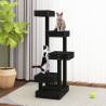 Black Cat Tree - Solid Pine Wood, 4 Platforms, 103 cm Height