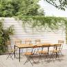 Folding Garden Chairs 8 pcs Steel and Solid Wood Acacia Colour black Quantity in Package 8 