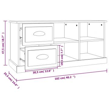 Stylish Smoked Oak TV Cabinet - 102x35.5x47.5 cm | HipoMarket