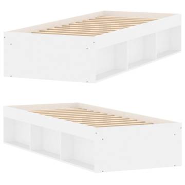 Modern White Bed Frame 75x190 cm Small Single | HipoMarket