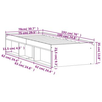 Modern White Bed Frame 75x190 cm Small Single | HipoMarket