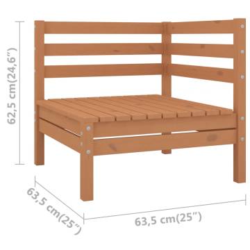 3 Piece Garden Lounge Set - Solid Pinewood Honey Brown