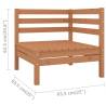 3 Piece Garden Lounge Set - Solid Pinewood Honey Brown