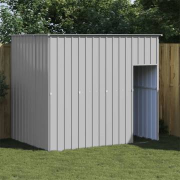 Light Grey Dog House with Roof - Durable Galvanised Steel