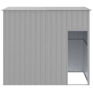 Light Grey Dog House with Roof - Durable Galvanised Steel