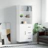 Highboard White 69.5x34x180 cm Engineered Wood Colour white Quantity in Package 1 Model 1 door 3 drawers 