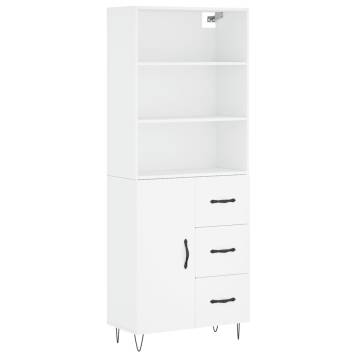 Stylish Highboard White 69.5x34x180 cm - HipoMarket UK