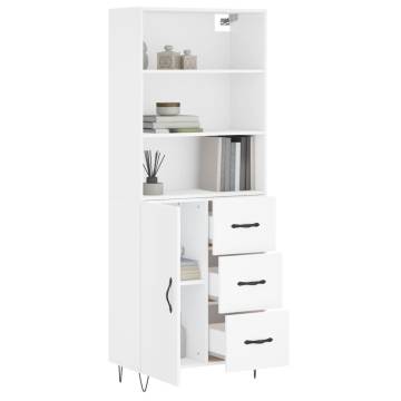 Stylish Highboard White 69.5x34x180 cm - HipoMarket UK