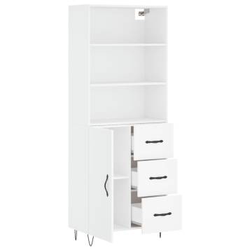 Stylish Highboard White 69.5x34x180 cm - HipoMarket UK