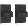 Stylish Wall-Mounted Bedside Cabinets - 2 pcs Black | Hipo Market