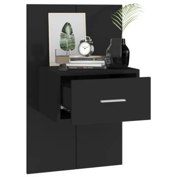 Stylish Wall-Mounted Bedside Cabinets - 2 pcs Black | Hipo Market