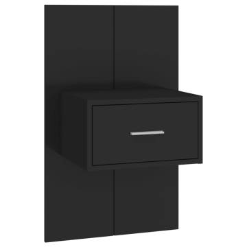 Stylish Wall-Mounted Bedside Cabinets - 2 pcs Black | Hipo Market