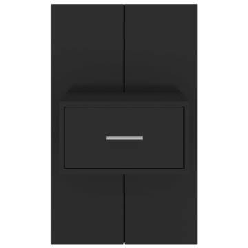 Stylish Wall-Mounted Bedside Cabinets - 2 pcs Black | Hipo Market