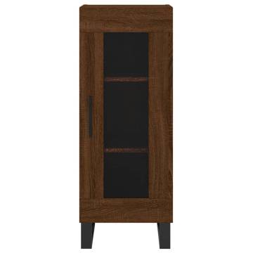 Stylish Highboard Brown Oak - 34.5x34x180 cm Engineered Wood