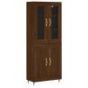 Stylish Highboard in Brown Oak - 69.5x34x180 cm