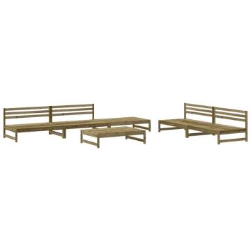 6 Piece Garden Lounge Set - Stylish Impregnated Pine Wood