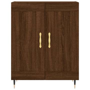 Stylish Highboard in Brown Oak - 69.5x34x180 cm