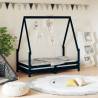 Kids Bed Frame Black 70x140 cm Solid Wood Pine Colour black Size 70 x 140 cm 