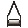 Kids Bed Frame Black 70x140 cm - Solid Pine Wood Design