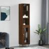 Highboard Brown Oak 34.5x34x180 cm Engineered Wood Colour brown oak Quantity in Package 1 Model 1 glass door 