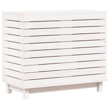 Laundry Basket White - Solid Wood Pine - 88.5x44x76 cm