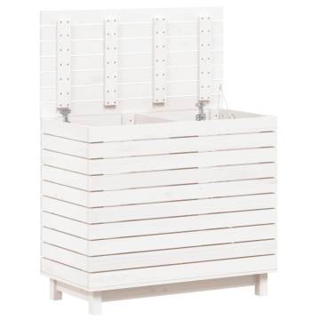 Laundry Basket White - Solid Wood Pine - 88.5x44x76 cm