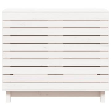 Laundry Basket White - Solid Wood Pine - 88.5x44x76 cm