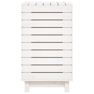 Laundry Basket White - Solid Wood Pine - 88.5x44x76 cm