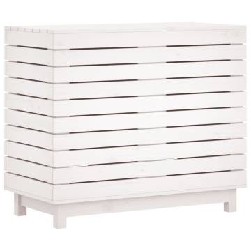 Laundry Basket White - Solid Wood Pine - 88.5x44x76 cm