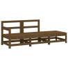 3 Piece Garden Lounge Set - Honey Brown Solid Pine Wood