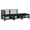 3 Piece Black Solid Wood Garden Lounge Set | Hipomarket UK