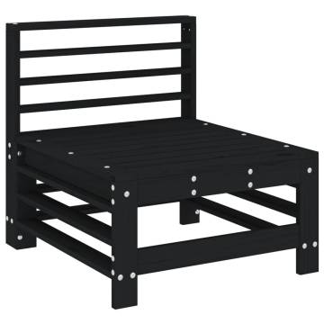 3 Piece Black Solid Wood Garden Lounge Set | Hipomarket UK