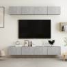 TV Cabinets 4 pcs Concrete Grey 100x30x30 cm Engineered Wood Colour concrete grey Quantity in Package 4 Width 100 cm 