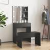 Dressing Table Set with LED Black Engineered Wood Colour black Size 60 x 40 x 140 cm Quantity in Package 1 