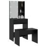 Stylish Black Dressing Table Set with LED - Hipomarket UK