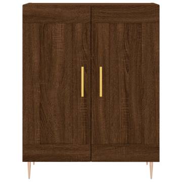 Stylish Highboard in Brown Oak - 69.5x34x180 cm