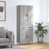 Stylish Highboard Grey Sonoma - 69.5x34x180 cm Engineered Wood