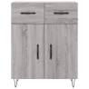 Stylish Highboard Grey Sonoma - 69.5x34x180 cm Engineered Wood