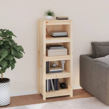 Stylish Solid Pine Book Cabinet - 50x35x125.5 cm