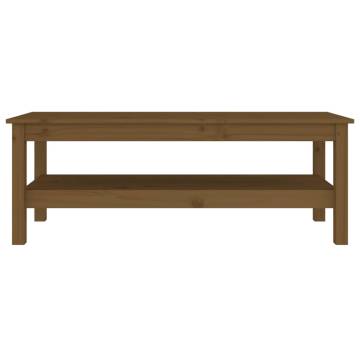 Elegant Honey Brown Coffee Table - Solid Pine Wood 110x50 cm